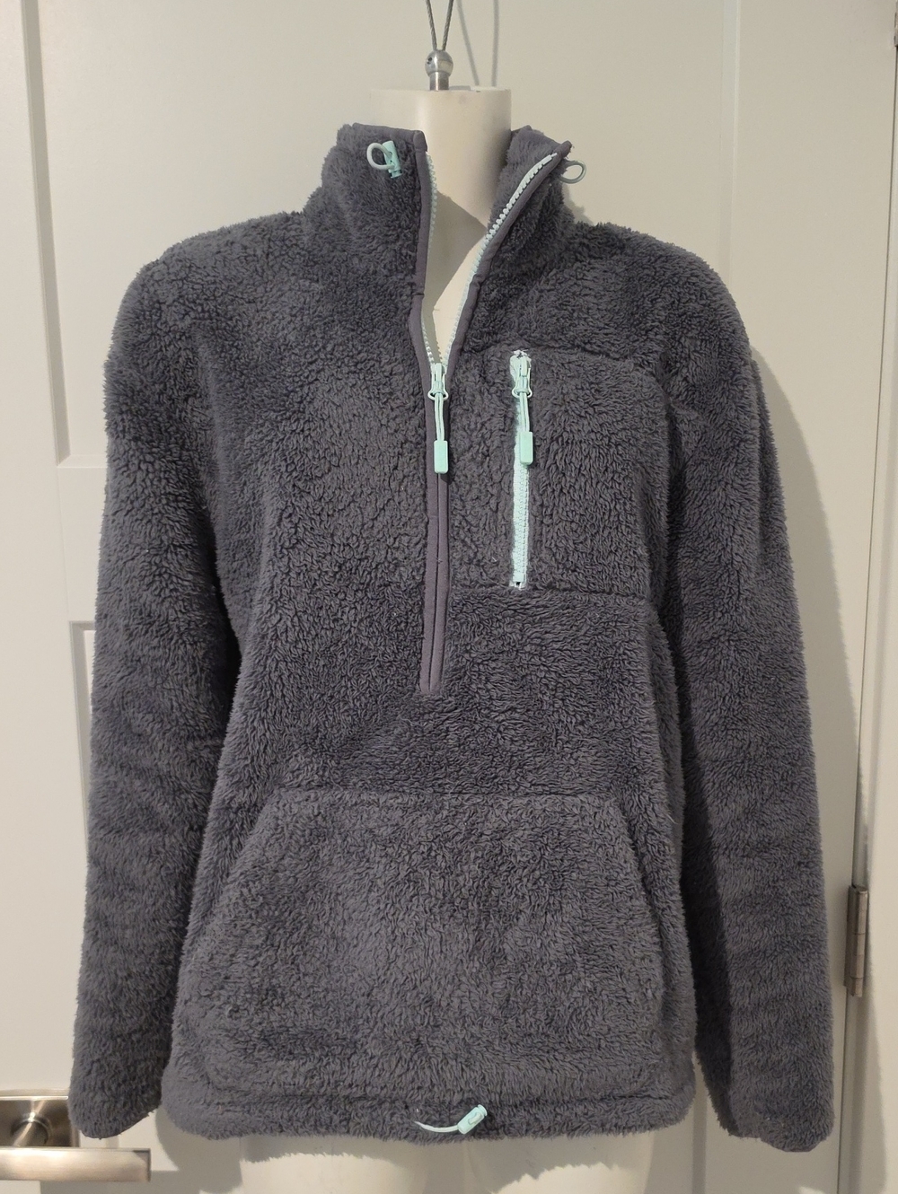 VS PINK Plush Teddy Half-Zip Pullover